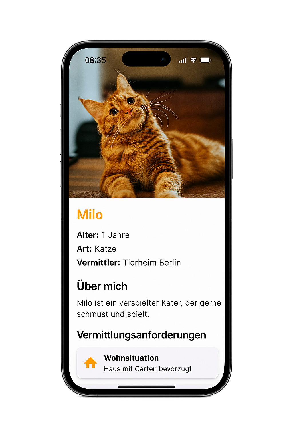 tazzu App - Tierprofil